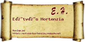 Eötvös Hortenzia névjegykártya